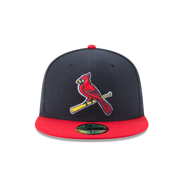 Men's St. Louis Cardinals New Era Navy/Red Game Authentic Collection Alternate 2 On-Field 59FIFTY Fitted Hat Official Team Hat Sports Fan Cap Official NFL Team Hat Football Fan Cap