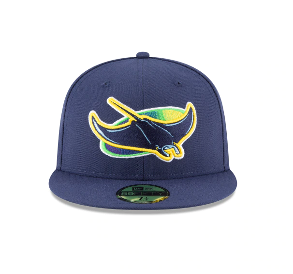 Men's Tampa Bay Rays New Era Navy Game Authentic Collection Alternate On-Field 59FIFTY Fitted Hat Official Team Hat Sports Fan Cap Official NFL Team Hat Football Fan Cap