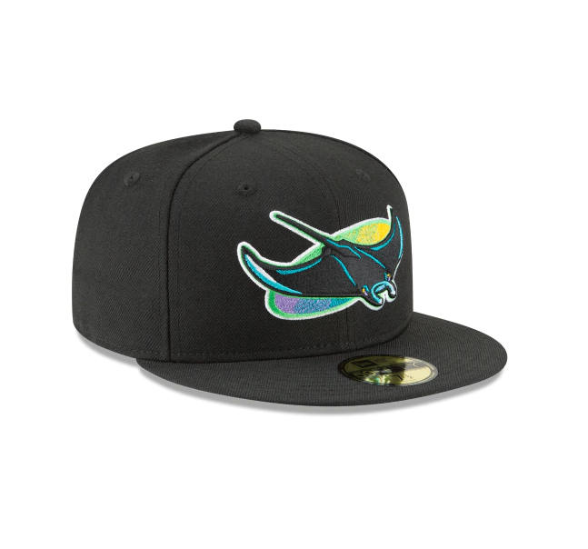 Men's Tampa Bay Devil Rays 1998 Cooperstown Collection Black 59Fifty Fitted Hat Official Team Hat Sports Fan Cap Official NFL Team Hat Football Fan Cap