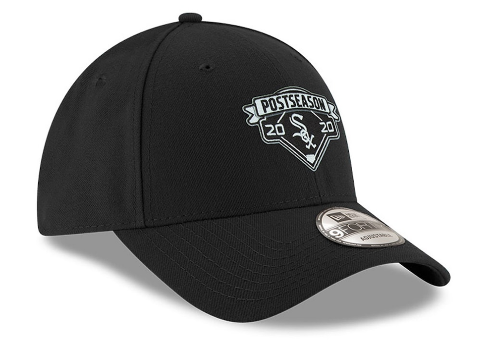 Men's Chicago White Sox New Era Black 2020 Postseason Locker Room 9FORTY Adjustable Hat Official Team Hat Sports Fan Cap Official NFL Team Hat Football Fan Cap