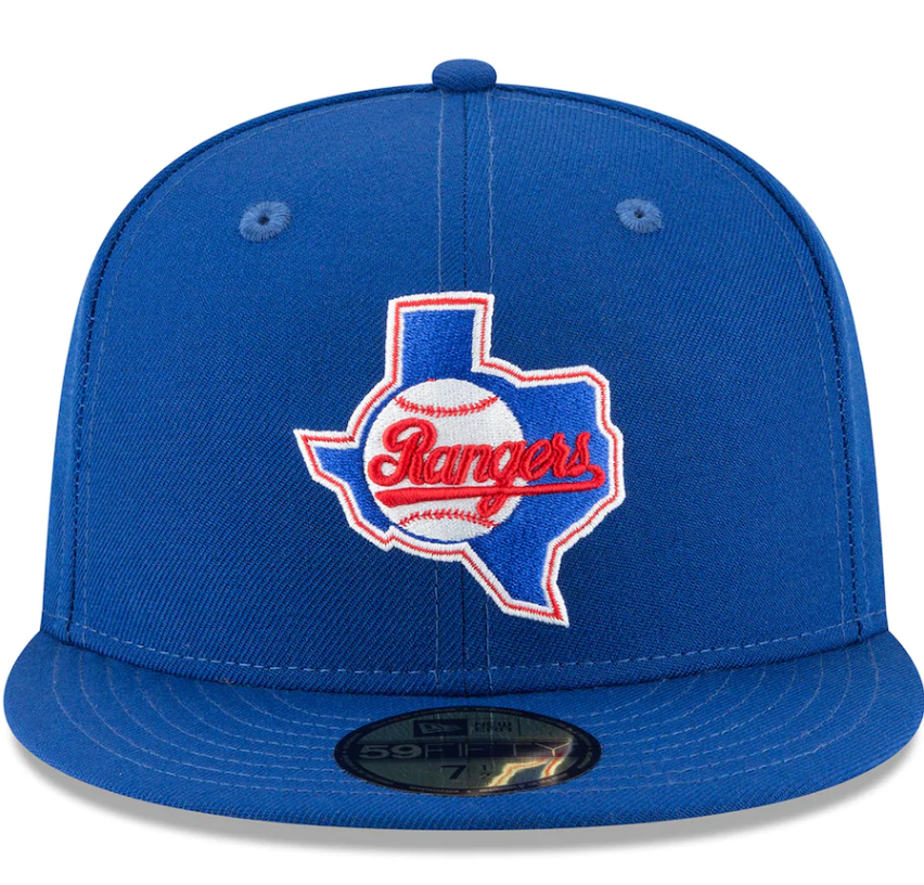 Men's Texas Rangers New Era Blue Cooperstown Collection Wool 59FIFTY Fitted Hat Official Team Hat Sports Fan Cap Official NFL Team Hat Football Fan Cap