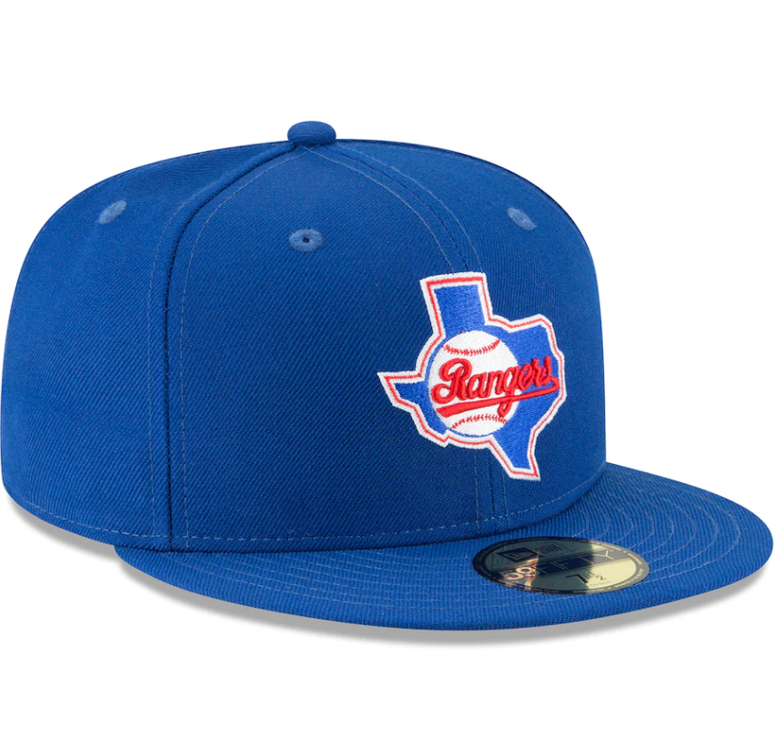 Men's Texas Rangers New Era Blue Cooperstown Collection Wool 59FIFTY Fitted Hat Official Team Hat Sports Fan Cap Official NFL Team Hat Football Fan Cap