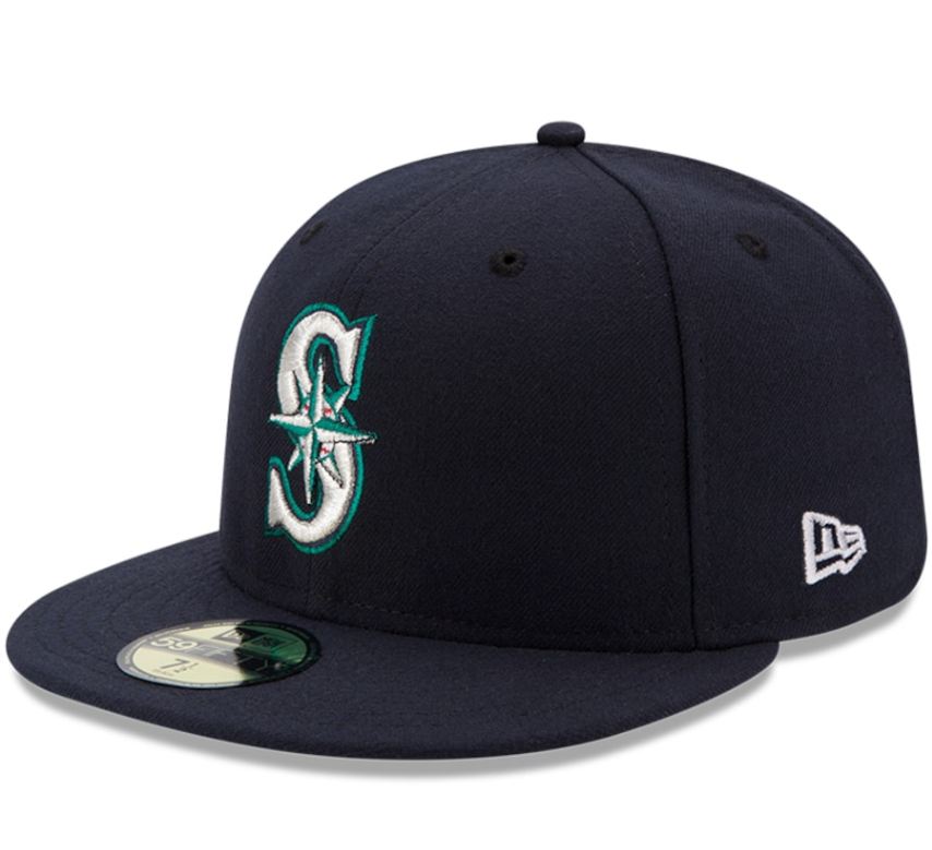 Men's Seattle Mariners New Era Navy Authentic Collection On Field 59FIFTY Fitted Hat Official Team Hat Sports Fan Cap Official NFL Team Hat Football Fan Cap