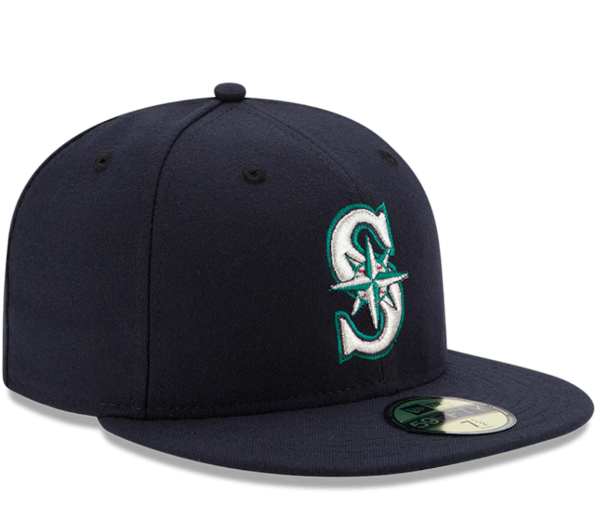 Men's Seattle Mariners New Era Navy Authentic Collection On Field 59FIFTY Fitted Hat Official Team Hat Sports Fan Cap Official NFL Team Hat Football Fan Cap