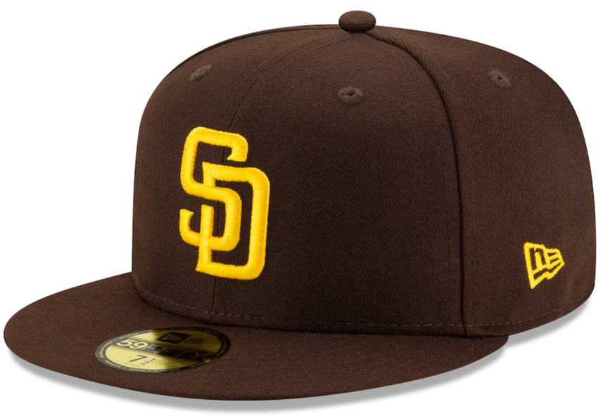 Men's San Diego Padres New Era Brown Authentic Collection On-Field 59FIFTY Fitted Hat Official Team Hat Sports Fan Cap Official NFL Team Hat Football Fan Cap
