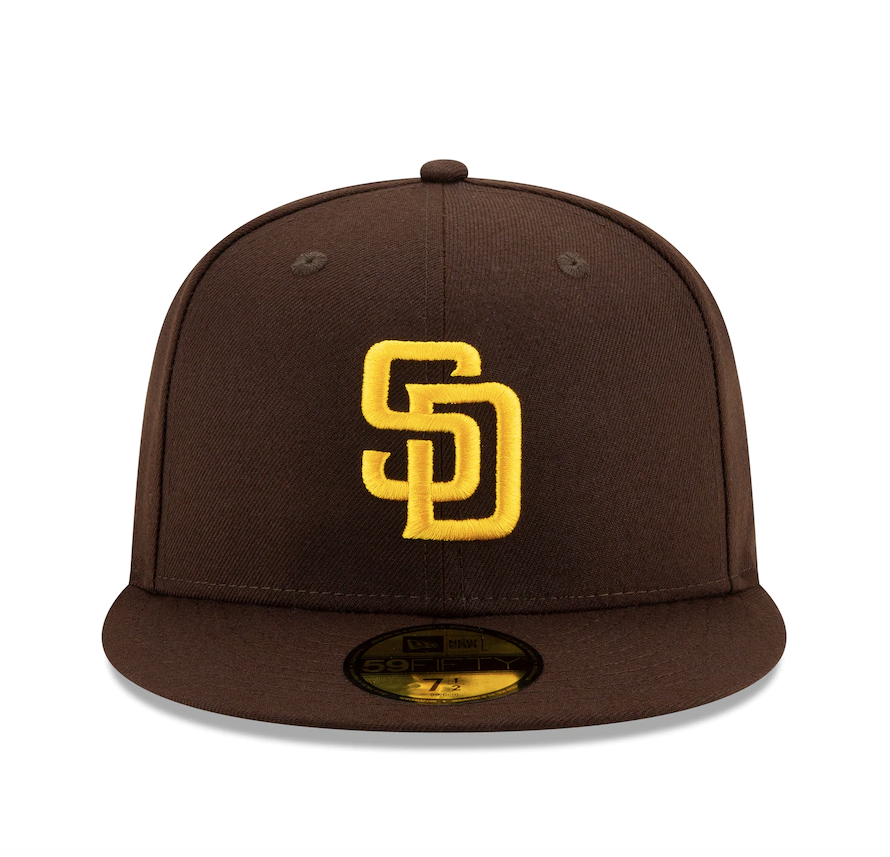 Men's San Diego Padres New Era Brown Authentic Collection On-Field 59FIFTY Fitted Hat Official Team Hat Sports Fan Cap Official NFL Team Hat Football Fan Cap
