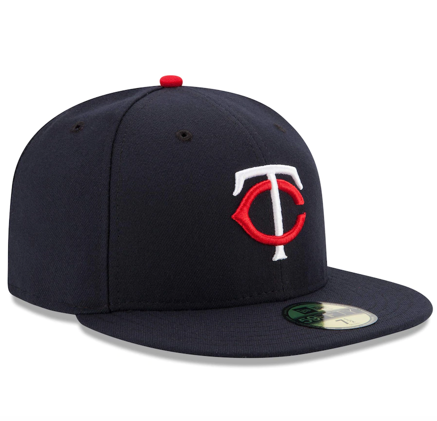 Men's Minnesota Twins New Era Navy Home Authentic Collection On-Field 59FIFTY Fitted Hat Official Team Hat Sports Fan Cap Official NFL Team Hat Football Fan Cap