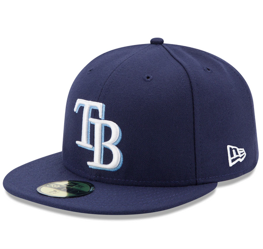 Men's Tampa Bay Rays New Era Navy Game Authentic Collection On-Field 59FIFTY Fitted Hat Official Team Hat Sports Fan Cap Official NFL Team Hat Football Fan Cap
