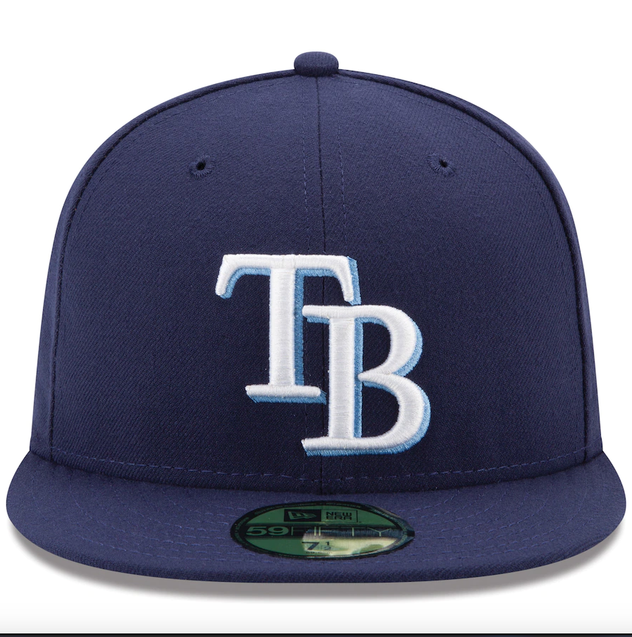 Men's Tampa Bay Rays New Era Navy Game Authentic Collection On-Field 59FIFTY Fitted Hat Official Team Hat Sports Fan Cap Official NFL Team Hat Football Fan Cap