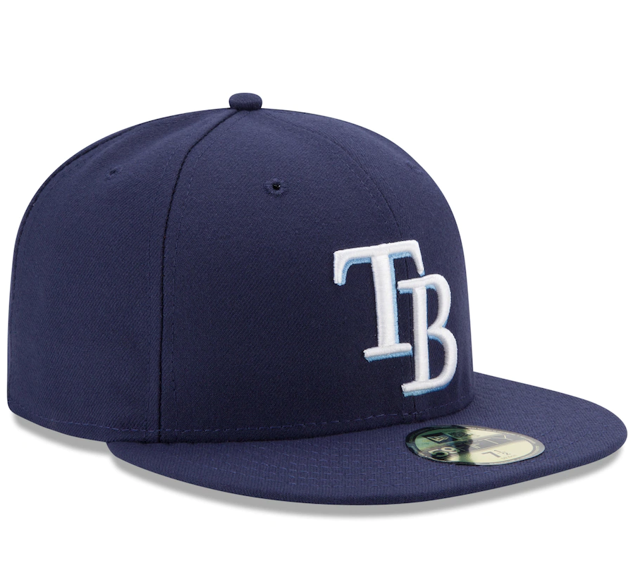 Men's Tampa Bay Rays New Era Navy Game Authentic Collection On-Field 59FIFTY Fitted Hat Official Team Hat Sports Fan Cap Official NFL Team Hat Football Fan Cap