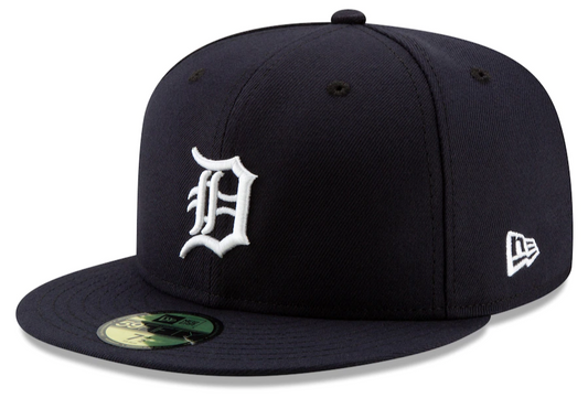 Men's Detroit Tigers New Era Navy Home Authentic Collection On-Field Logo 59FIFTY Fitted Hat Official Team Hat Sports Fan Cap Official NFL Team Hat Football Fan Cap