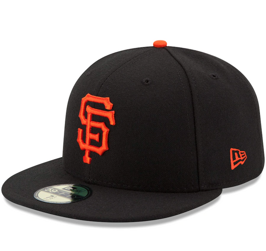 Men's San Francisco Giants New Era Black Game Authentic Collection On-Field 59FIFTY Fitted Hat Official Team Hat Sports Fan Cap Official NFL Team Hat Football Fan Cap