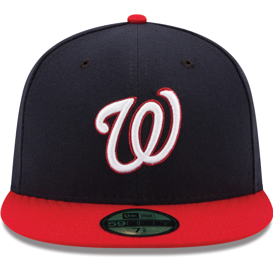 Men's Washington Nationals New Era Navy/Red Alternate Authentic Collection On-Field 59FIFTY Fitted Hat Official Team Hat Sports Fan Cap Official NFL Team Hat Football Fan Cap