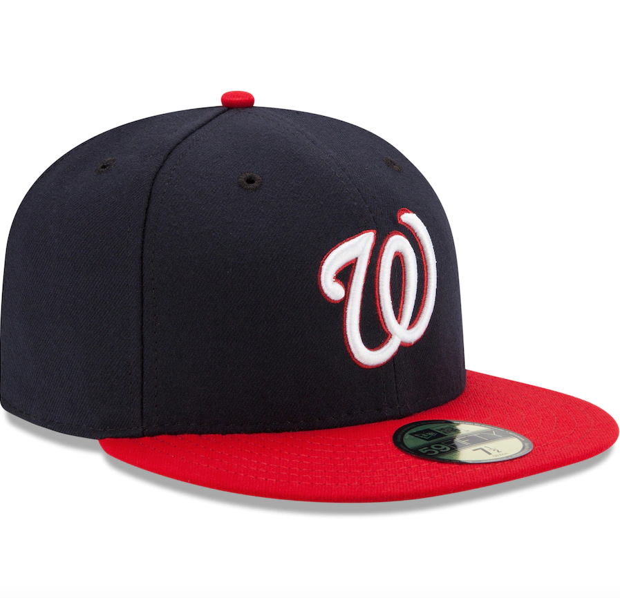 Men's Washington Nationals New Era Navy/Red Alternate Authentic Collection On-Field 59FIFTY Fitted Hat Official Team Hat Sports Fan Cap Official NFL Team Hat Football Fan Cap