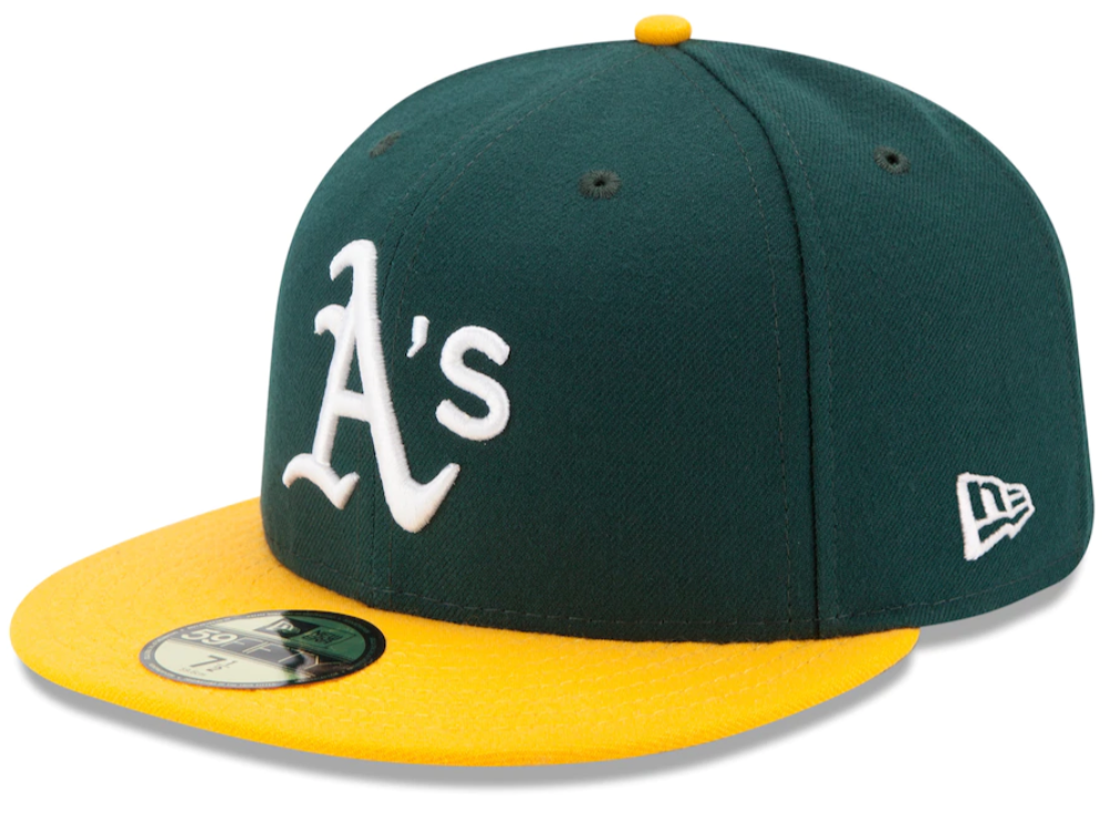 Men's Athletics New Era Green/Yellow Home Authentic Collection On-Field 59FIFTY Fitted Hat Official Team Hat Sports Fan Cap Official NFL Team Hat Football Fan Cap