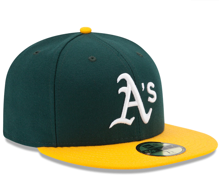 Men's Athletics New Era Green/Yellow Home Authentic Collection On-Field 59FIFTY Fitted Hat Official Team Hat Sports Fan Cap Official NFL Team Hat Football Fan Cap
