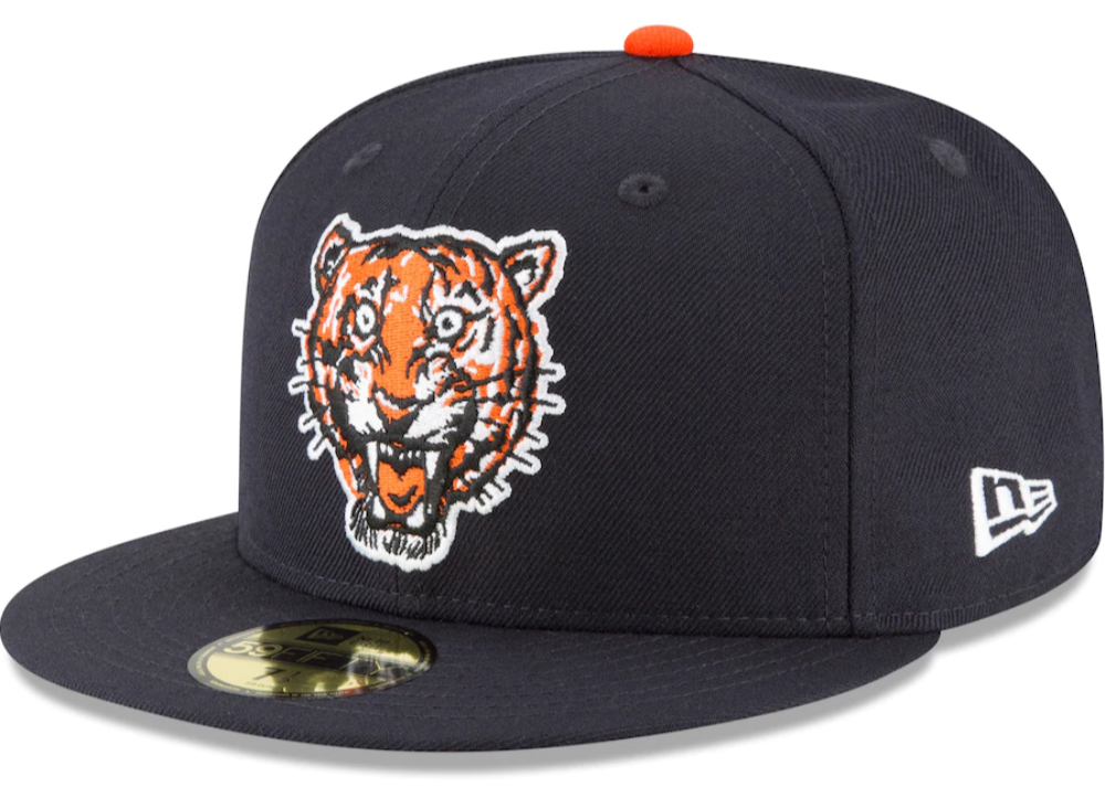 Men's Detroit Tigers New Era Navy Cooperstown Collection Wool 59FIFTY Fitted Hat Official Team Hat Sports Fan Cap Official NFL Team Hat Football Fan Cap