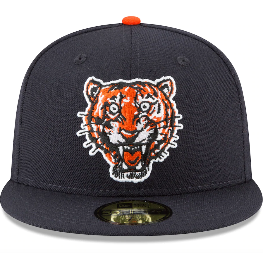 Men's Detroit Tigers New Era Navy Cooperstown Collection Wool 59FIFTY Fitted Hat Official Team Hat Sports Fan Cap Official NFL Team Hat Football Fan Cap