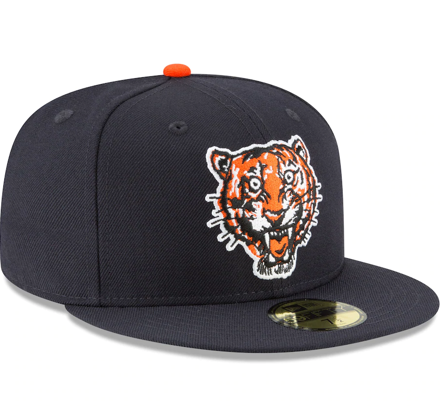 Men's Detroit Tigers New Era Navy Cooperstown Collection Wool 59FIFTY Fitted Hat Official Team Hat Sports Fan Cap Official NFL Team Hat Football Fan Cap