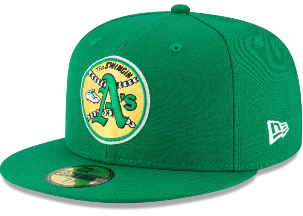 Men's Oakland Athletics New Era Green Cooperstown Collection Wool 59FIFTY Fitted Hat Official Team Hat Sports Fan Cap Official NFL Team Hat Football Fan Cap