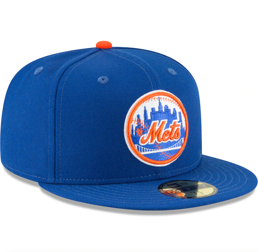 Men's New York Mets New Era Blue 1962 Cooperstown Collection Wool 59FIFTY Fitted Hat Official Team Hat Sports Fan Cap Official NFL Team Hat Football Fan Cap
