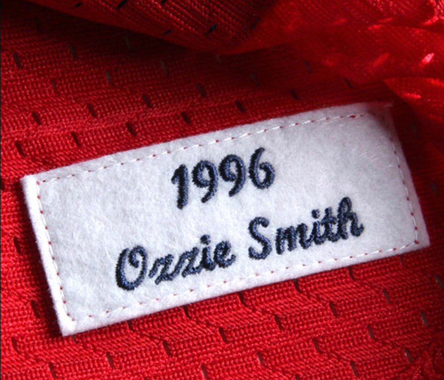 Men's Mitchell & Ness Ozzie Smith 1996 St. Louis Cardinals Batting Practice Cooperstown Jersey Official Team Jersey Sports Fan Apparel Official NFL Team Jersey Football Fan Apparel