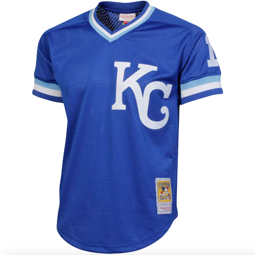 Men's Mitchell & Ness Authentic Replica Bo Jackson Kansas City Royals 1989 Blue Mesh Batting Practice Jersey Official Team Jersey Sports Fan Apparel Official NFL Team Jersey Football Fan Apparel
