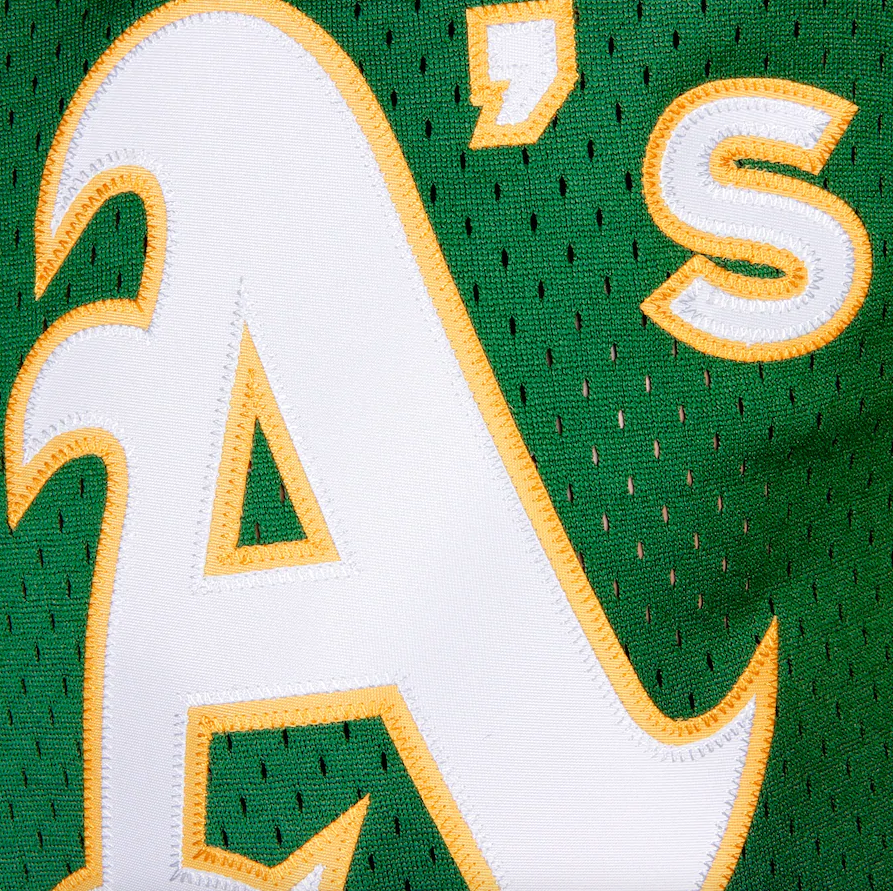 Men's Oakland Athletics Reggie Jackson Mitchell & Ness Green Cooperstown 1987 Mesh Batting Practice Jersey Official Team Jersey Sports Fan Apparel Official NFL Team Jersey Football Fan Apparel