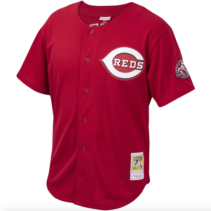 Men's Cincinnati Reds Ken Griffey Jr. Mitchell & Ness Red Cooperstown Collection Batting Practice Jersey Official Team Jersey Sports Fan Apparel Official NFL Team Jersey Football Fan Apparel