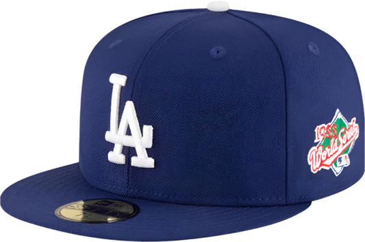 Los Angeles Dodgers New Era 1988 World Series Wool 59FIFTY Fitted Hat - Royal Blue Official Team Hat Sports Fan Cap Official NFL Team Hat Football Fan Cap