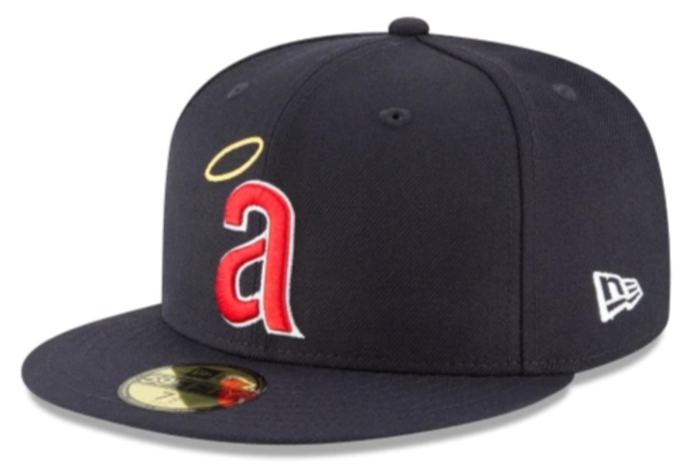 Men's California Angels New Era Navy 1971 Cooperstown Collection Wool 59FIFTY Fitted Hat Official Team Hat Sports Fan Cap Official NFL Team Hat Football Fan Cap