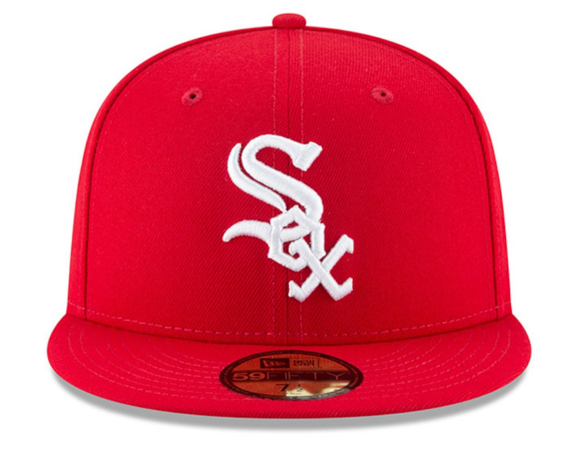 Men's Chicago White Sox New Era MLB Basic Scarlet 59FIFTY Fitted Hat Official Team Hat Sports Fan Cap Official NFL Team Hat Football Fan Cap