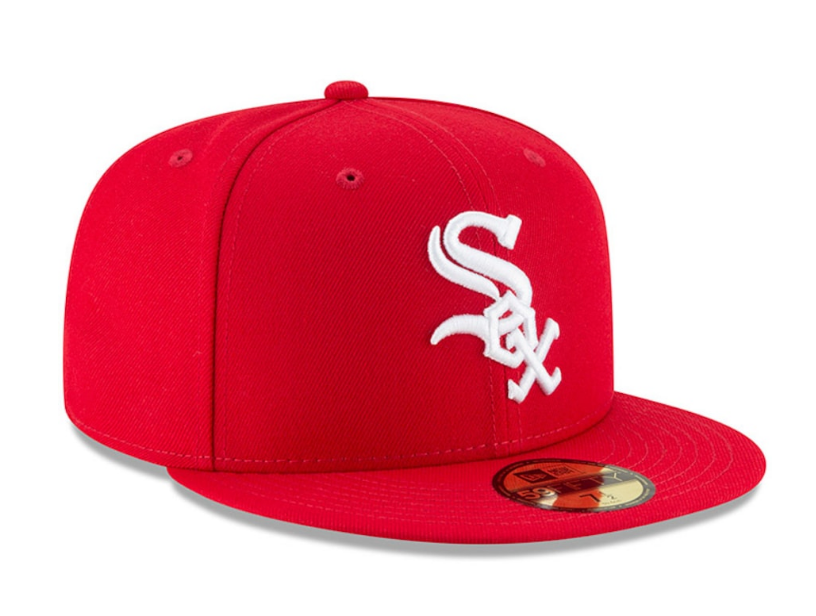 Men's Chicago White Sox New Era MLB Basic Scarlet 59FIFTY Fitted Hat Official Team Hat Sports Fan Cap Official NFL Team Hat Football Fan Cap