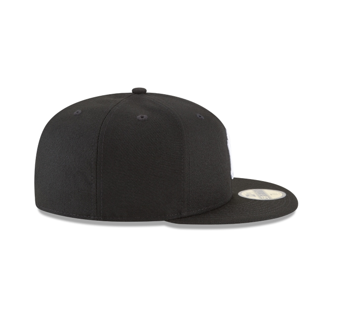 New York Yankees Black and White 59Fifty Fitted Hat Official Team Hat Sports Fan Cap Official NFL Team Hat Football Fan Cap