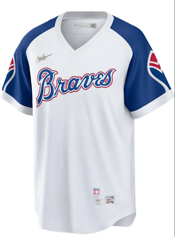 Nike Men's Atlanta Braves Phil Niekro Cooperstown Collection Home Replica Cool Base Jersey Official Team Jersey Sports Fan Apparel Official NFL Team Jersey Football Fan Apparel