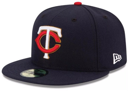 Men's Minnesota Twins New Era Navy Alternate Authentic Collection On-Field 59FIFTY Fitted Hat Official Team Hat Sports Fan Cap Official NFL Team Hat Football Fan Cap