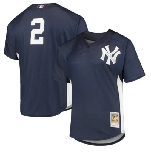 Men's Derek Jeter New York Yankees Mitchell & Ness Navy 2009 Authentic Batting Practice Jersey Official Team Jersey Sports Fan Apparel Official NFL Team Jersey Football Fan Apparel