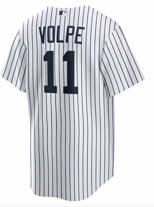 Men's Nike Anthony Volpe White New York Yankees Home Official Replica Player Jersey With Name & Number Official Team Jersey Sports Fan Apparel Official NFL Team Jersey Football Fan Apparel