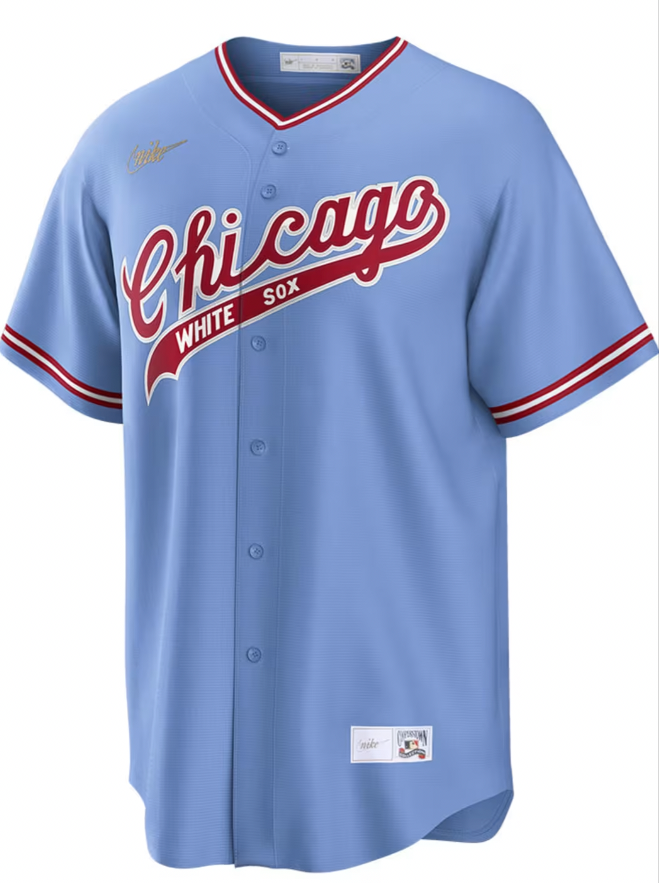 Men's Chicago White Sox Cooperstown Turn Back The Clock 1972 Road Blue NIKE Blank Replica Jersey Official Team Jersey Sports Fan Apparel Official NFL Team Jersey Football Fan Apparel