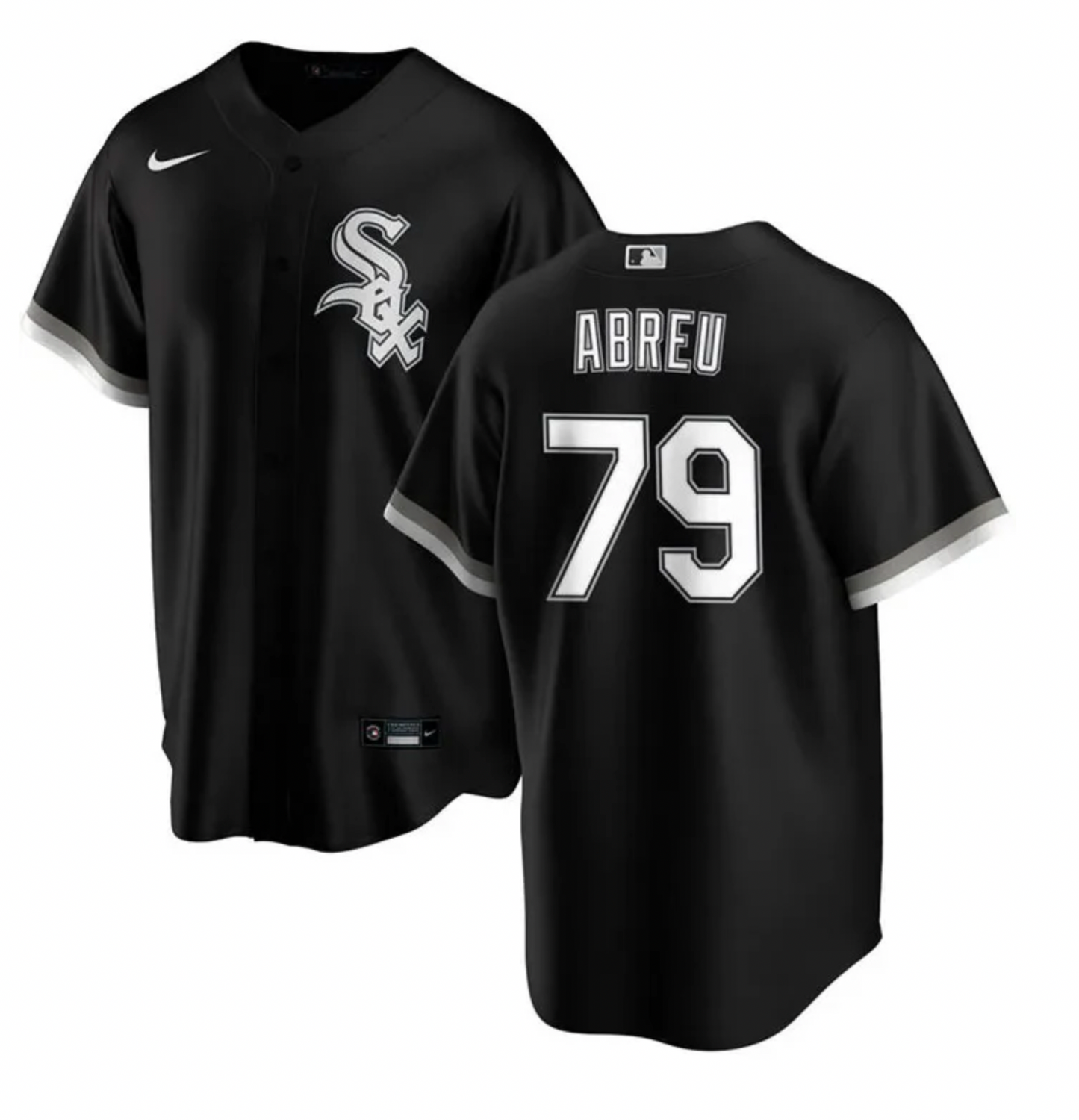 Men's Chicago White Sox Jose Abreu Nike Black Alternate Replica Player Name Jersey Official Team Jersey Sports Fan Apparel Official NFL Team Jersey Football Fan Apparel