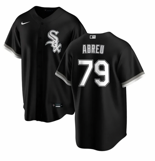 Men's Chicago White Sox Jose Abreu Nike Black Alternate Replica Player Name Jersey Official Team Jersey Sports Fan Apparel Official NFL Team Jersey Football Fan Apparel