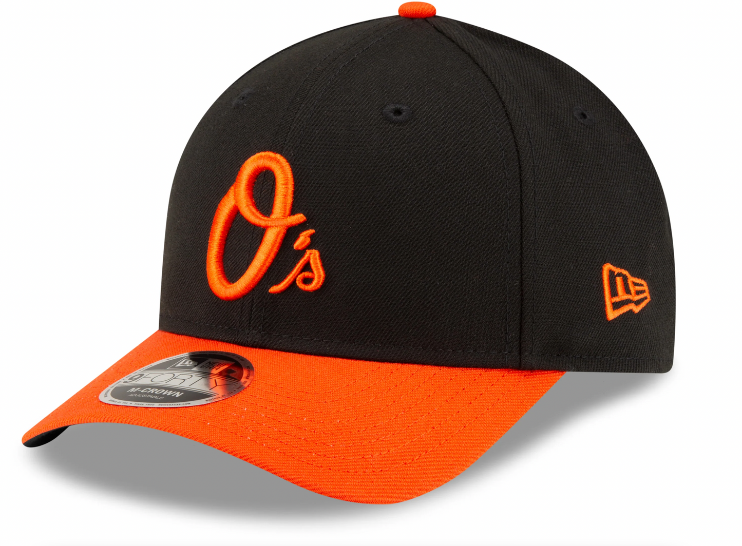 Baltimore Orioles Black/Orange Alternate New Era Player Replica M-Crown 9FORTY Adjustable Hat Official Team Hat Sports Fan Cap Official NFL Team Hat Football Fan Cap