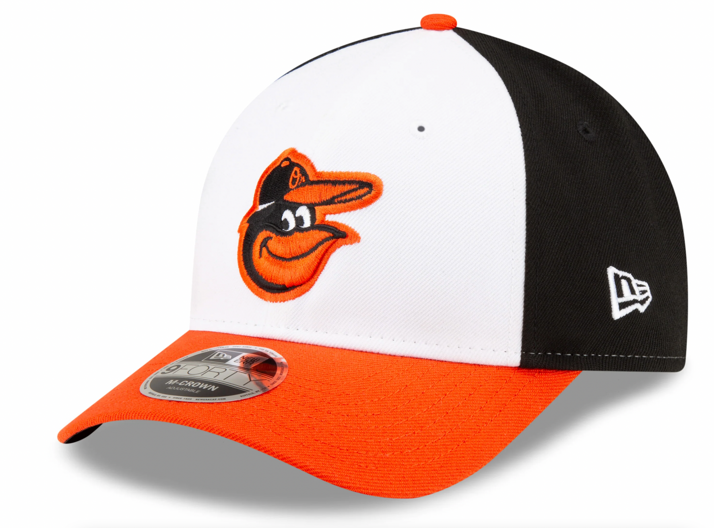 Baltimore Orioles White/Orange/Black New Era Player Replica M-Crown 9FORTY Adjustable Hat Official Team Hat Sports Fan Cap Official NFL Team Hat Football Fan Cap