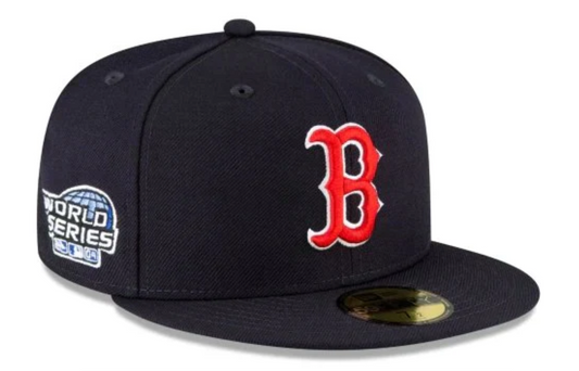 Boston Red Sox Navy Classic 2004 World Series New Era 59Fifty Fitted Hat Official Team Hat Sports Fan Cap Official NFL Team Hat Football Fan Cap