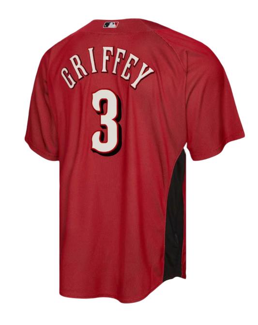 Men's Cincinnati Reds Ken Griffey Jr. Mitchell & Ness 2007 Red Cooperstown Collection Batting Practice Jersey Official Team Jersey Sports Fan Apparel Official NFL Team Jersey Football Fan Apparel