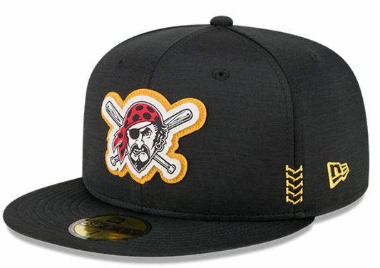 Men's Pittsburgh Pirates New Era Black 2024 Alternate Clubhouse 1914 59FIFTY Fitted Hat Official Team Hat Sports Fan Cap Official NFL Team Hat Football Fan Cap