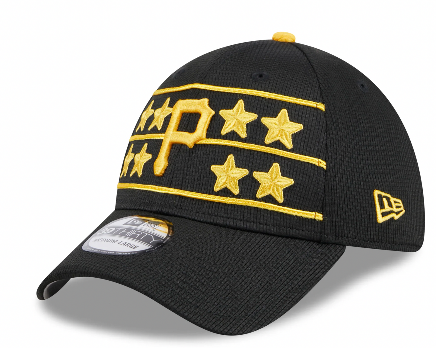 Men's Pittsburgh Pirates New Era 2024 Batting Practice Black 39THIRTY Flex-Fit Hat Official Team Hat Sports Fan Cap Official NFL Team Hat Football Fan Cap