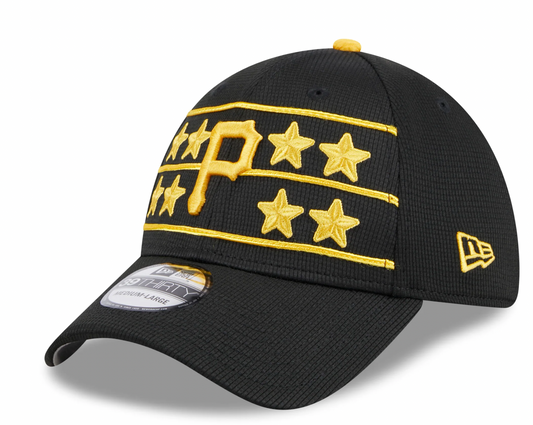 Men's Pittsburgh Pirates New Era 2024 Batting Practice Black 39THIRTY Flex-Fit Hat Official Team Hat Sports Fan Cap Official NFL Team Hat Football Fan Cap