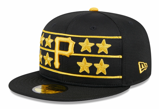 Men's Pittsburgh Pirates New Era Black 2024 Batting Practice 59FIFTY Fitted Hat Official Team Hat Sports Fan Cap Official NFL Team Hat Football Fan Cap