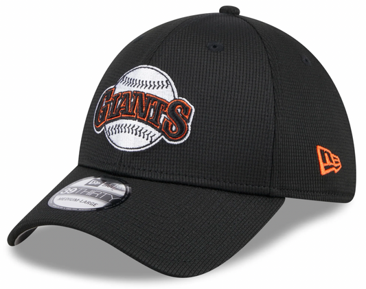 Men's San Francisco Giants New Era 2024 Batting Practice Black 39THIRTY Flex-Fit Hat Official Team Hat Sports Fan Cap Official NFL Team Hat Football Fan Cap